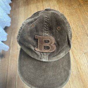 Brown Corduroy Cap with B Patch